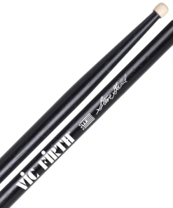 Baqueta Vic Firth SSG Signature Steve Gadd Hickory 5A Acabamento na Cor Preta Ponta de Madeira