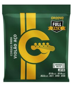Corda Groove GFP3 010-050 Violão Aço Bronze 85/15 Full Pack 3 Cordas Extras