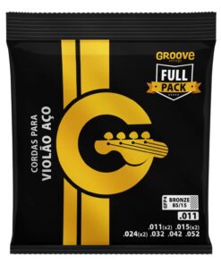 Corda Groove GFP4 011-052 Violão Aço Bronze 85/15 Full Pack 3 Cordas Extras