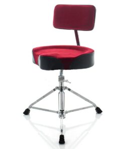 Banco Bauer By Torelli BAB 48 VM com Encosto e Assento Selim Vermelho e Pernas Largas
