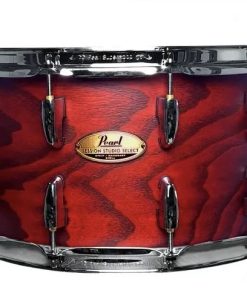 Caixa Pearl 14 x 8” Session Studio Select Scarlet Ash com Casco Fino Híbrido em Mogno e Birch e Aros SuperHoop 2.3mm