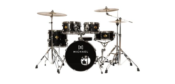 Bateria Acústica Michael Legacy DML418 Sparkle Black Bumbo 18