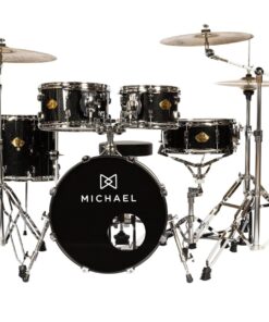 Bateria Acústica Michael Legacy DML418 Sparkle Black Bumbo 18