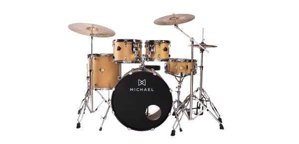 Bateria Acústica Michael Legacy DML422 Warm Silky Mustard Bumbo 22 com Ferragem
