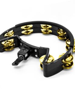 Pandeirola Meia Lua Torelli TP 327 Preta com Clamp e Platinelas