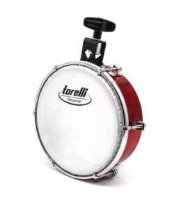 Tamborim com Esteira Torelli TTE 411VM Vermelho de Aço e com Suporte para Fixar em Clamps