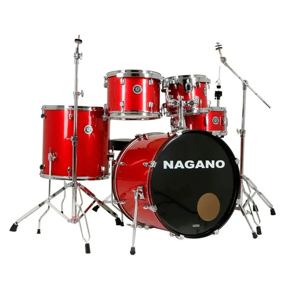 Bateria Acústica Nagano Garage Fusion Series New Red Sparkle - Ferragens Inclusas
