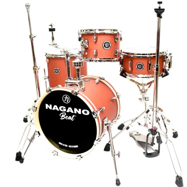 Bateria Acústica Nagano Beat Series Tangerine Matte Bumbo 16 Shell Pack