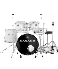 Bateria Acústica Nagano Garage Rock Series Modern White Bumbo 22 com Ferragem