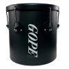 Repique de Mão Gope 30x11 Alumínio Preto com Pele Couro Animal 6 afinações