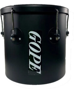 Repique de Mão Gope 30x11 Alumínio Preto com Pele Transparente 6 afinações