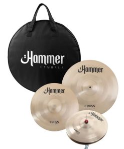 Kit de Pratos Hammer Cross Series by Livepool 14-16-20Pol. com Bag Liga Bronze B20