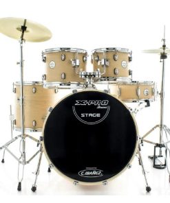 Bateria Acústica X-Pro by C.Ibanez Stage Natural Wood com Ferragens e Pratos