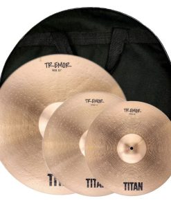 Kit de Pratos Titan Tremor com Crash 16", Chimbal 14", Ride 20" e Bag