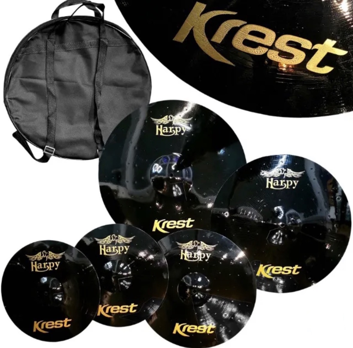Kit de Pratos Haypy Krest Color Black com Bag