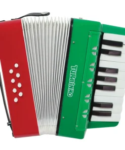Acordeon Infantil Turbinho - 8 Baixos - Verde & Vermelho