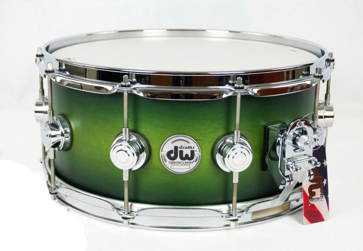 Caixa DW Collectors Satin Specialty Lime Green to Ebony Burst 14 x 6,5”