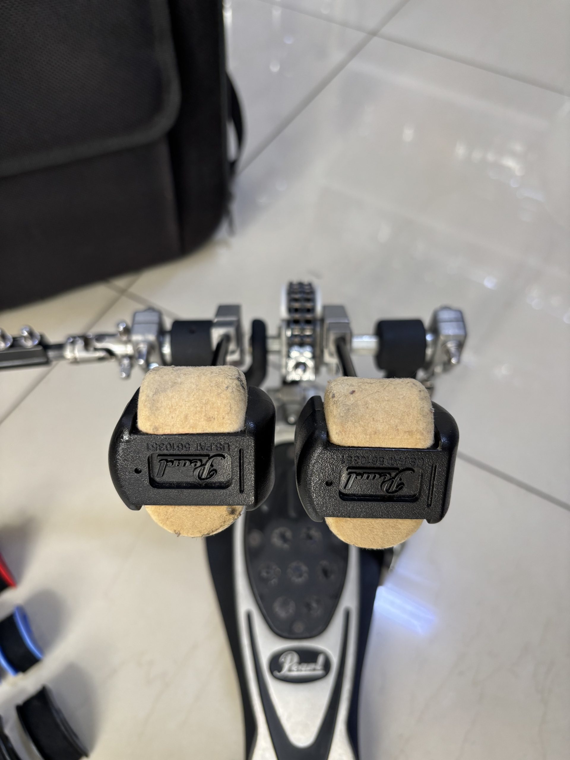 Pedal Duplo Pearl Eliminator + Semi Case + Polias (Semi Novo) - Imagem 5