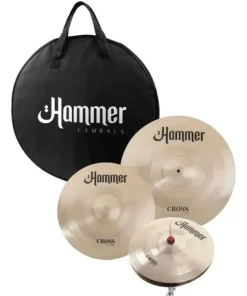 Kit de Pratos Hammer Cross Series by Livepool 14-16-20Pol. com Bag Liga Bronze B20